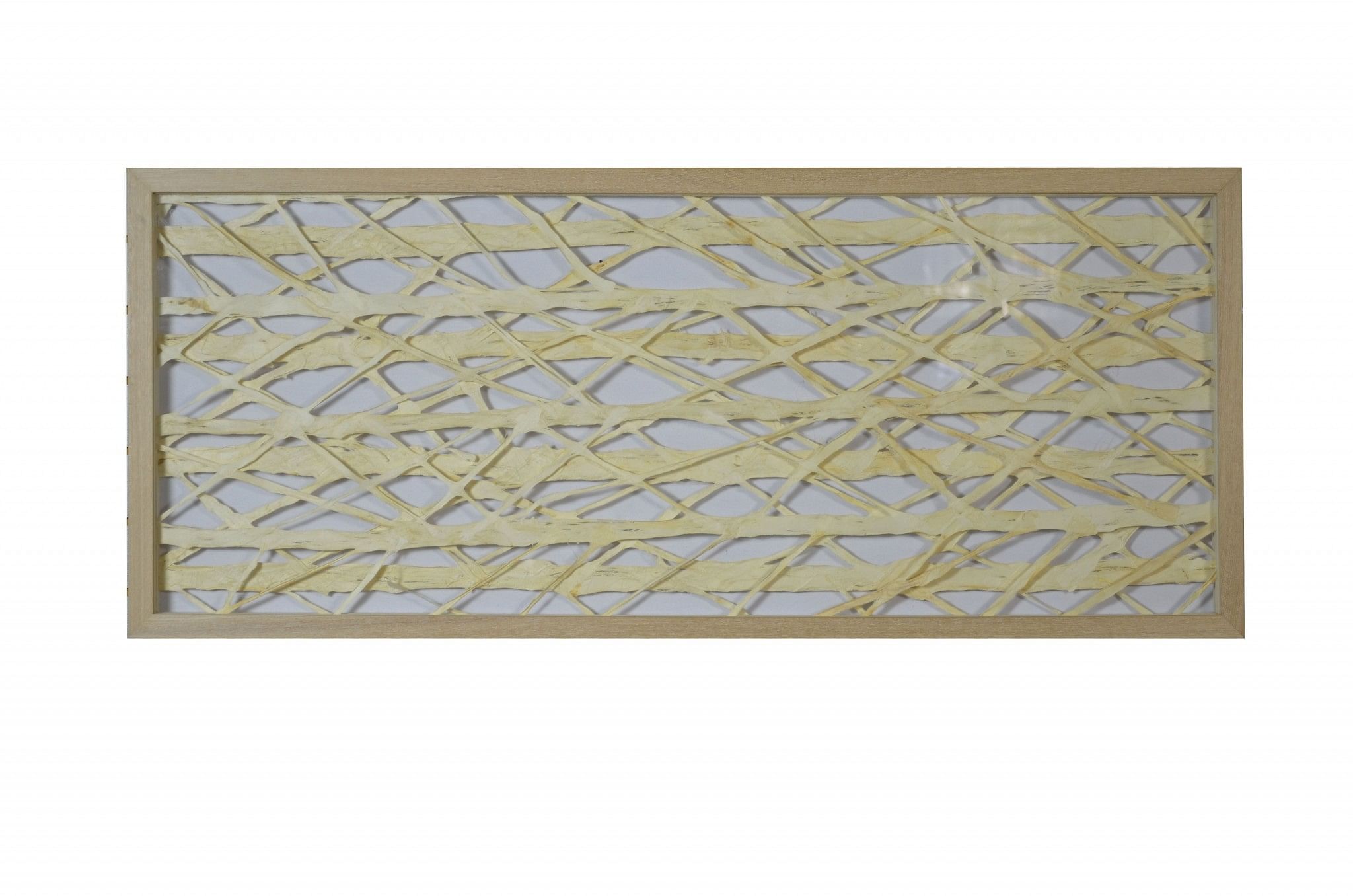 14″ x 2″ x 47″ Natural Brown, Wood, Paper And Glass – Shadow Box