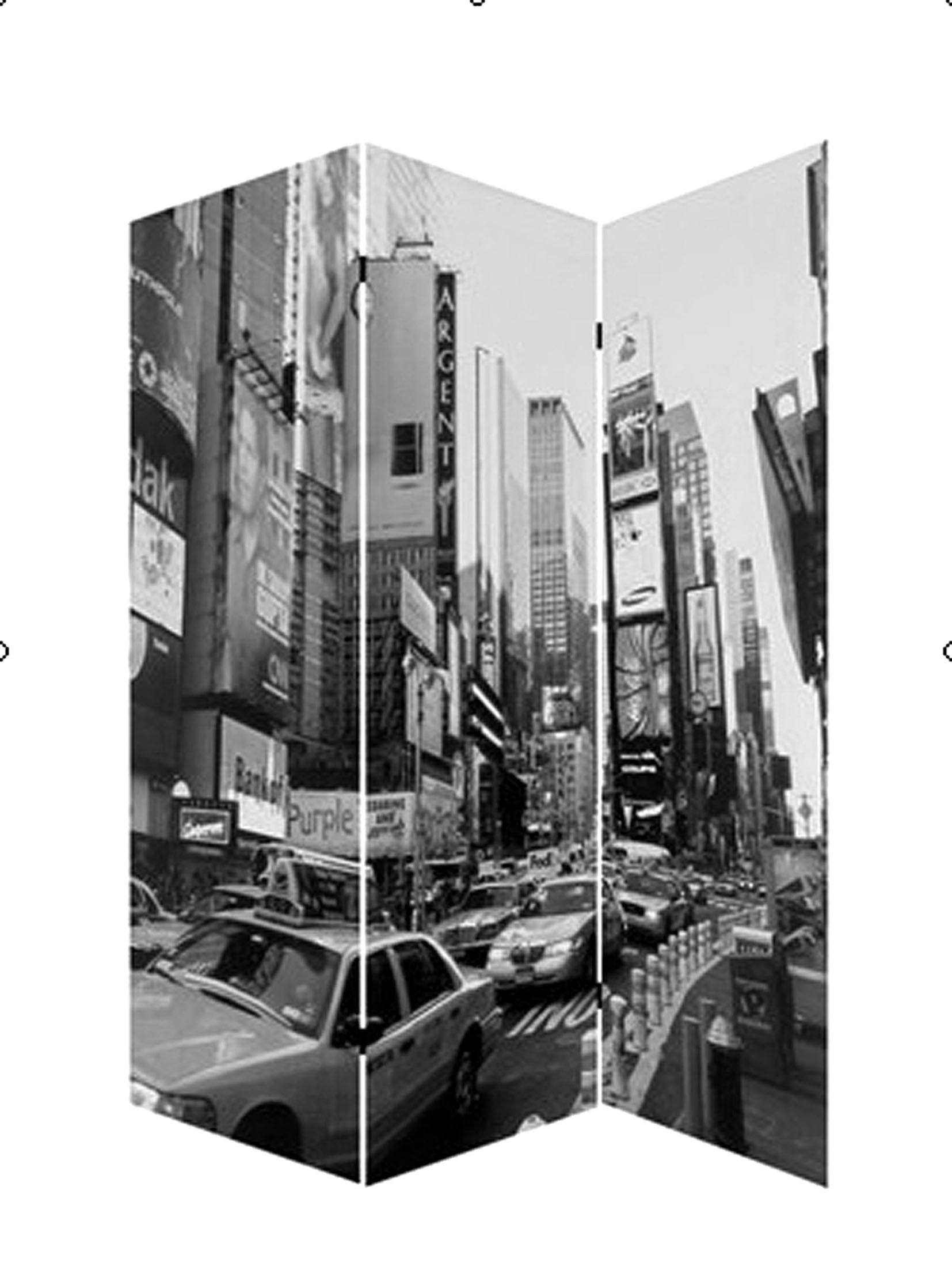 1″ x 48″ x 72″ Multi Color Wood Canvas New York City Screen $628.20