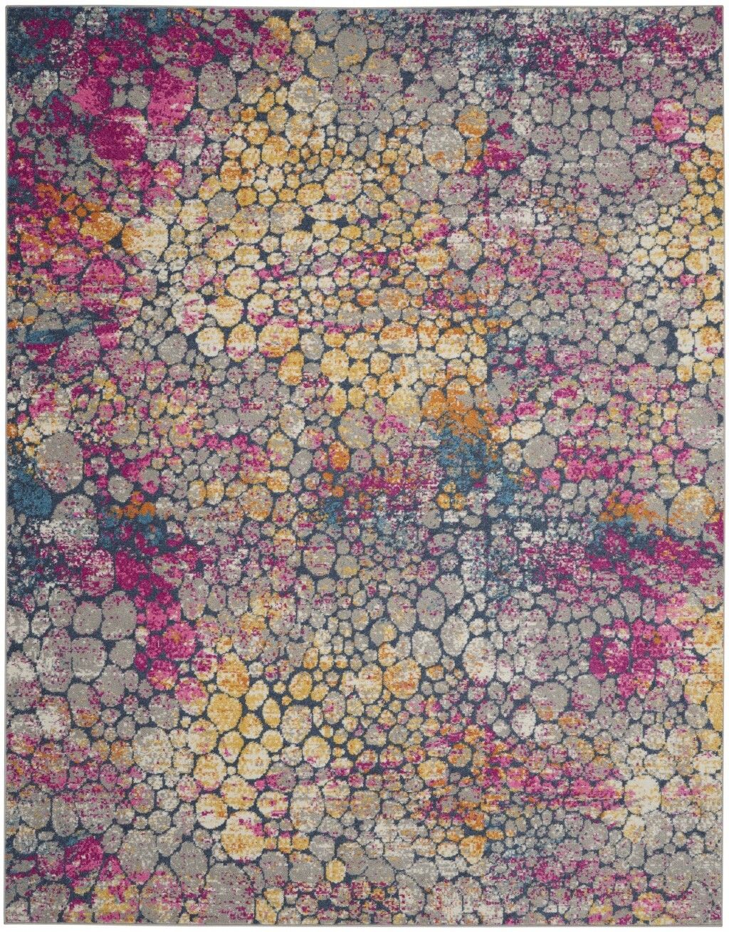 7′ x 10′ Yellow and Pink Coral Reef Area Rug