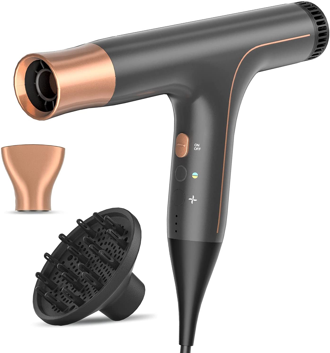 Lightweight Hair Dryer with Diffuser, Professional Ionic Blow Dryer