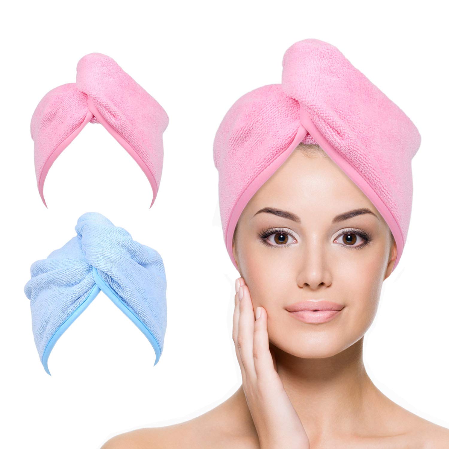 YoulerTex Microfiber Hair Towel Wrap for Women
