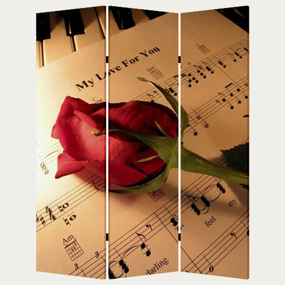 1″ x 48″ x 72″ Multi Color Wood Canvas Music Screen